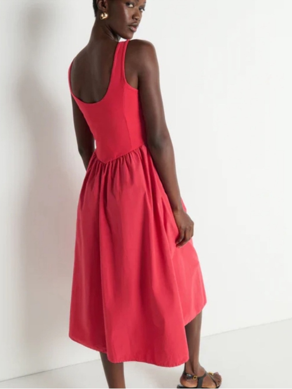 Nation LTD Coral-Pink Sleeveless Midi Dress - Picture 2 of 7